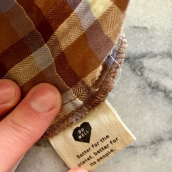 Madewell Herringbone Flannel Plaid Peasant Dress Medium - Picture 7 of 7